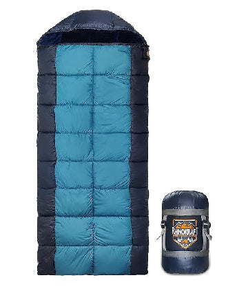 RhinoKraft -10 Degree | Jumbo Size | Soft Fur Lining | 2.6 Kg Weight | Soft and Warm Sleeping Bag for Adventure | Camping, Trekking and Outdoor Activity  RK-DOLPHIN-ABLU