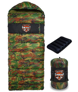 RhinoKraft Extra Large Size Army Sleeping Bag for Adults, Military Design, Weigh 2.6 Kg for Trekking, Travelling and Camping! Free Compression Sack + Travel Pillow