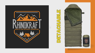 RhinoKraft Detachable Anti Fleece Sleeping Bag ! 0 to 15 Degree Celsius! 2.4 Kg | RK-PUNCH-OLV